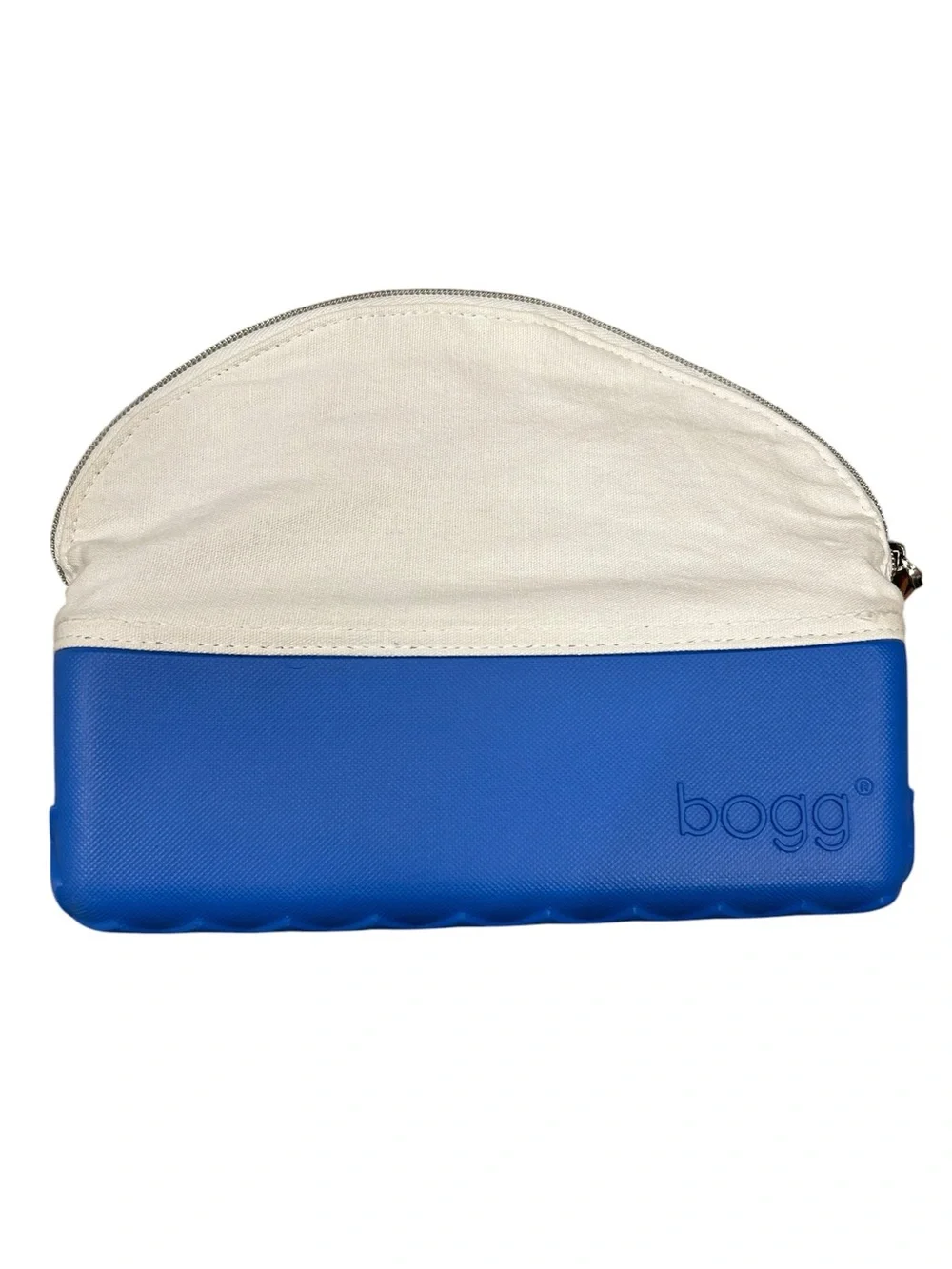 Beauty and the Bogg Cosmetic Bag Royal Blue and White Preowned